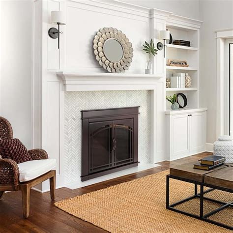 fenwick cabinet style steel fireplace doors|Pleasant Hearth Fenwick Collection Fireplace Glass Door, Large.